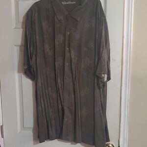 Caribbean Men's Brown Button-Down Shirt